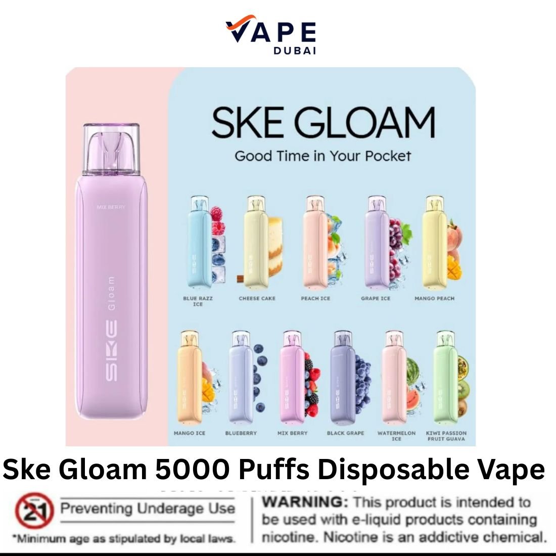 Ske Gloam 5000 Puffs Disposable Vape in Dubai Ske Gloam 5000 Puffs