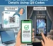 Infographic titled "How to Check Vape Product Details Using QR Codes," showing how to scan a QR code on a vape package or a device screen using a smartphone to display a "Genuine Product" verification screen.